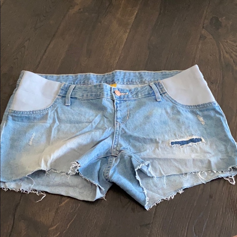 Maternity jean shorts (cutoffs)